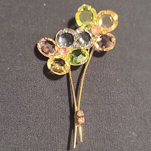 Kramer rhinestone  flower brooch
